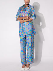 Blue Vasansi Silk Printed Co-ord Set