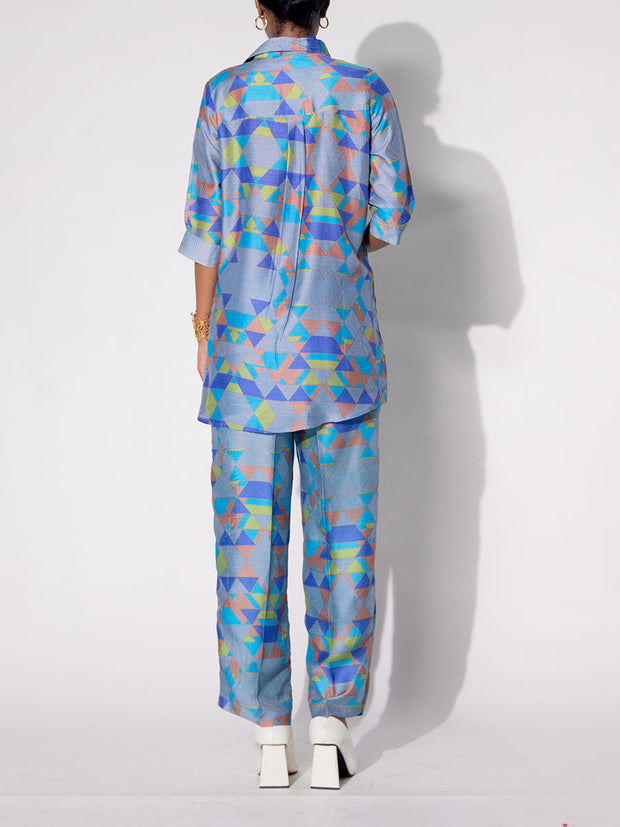 Blue Vasansi Silk Printed Co-ord Set