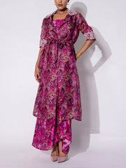 Wine Vasansi Silk Printed Dress