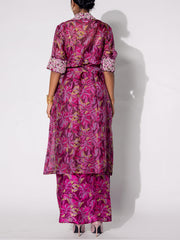 Wine Vasansi Silk Printed Dress