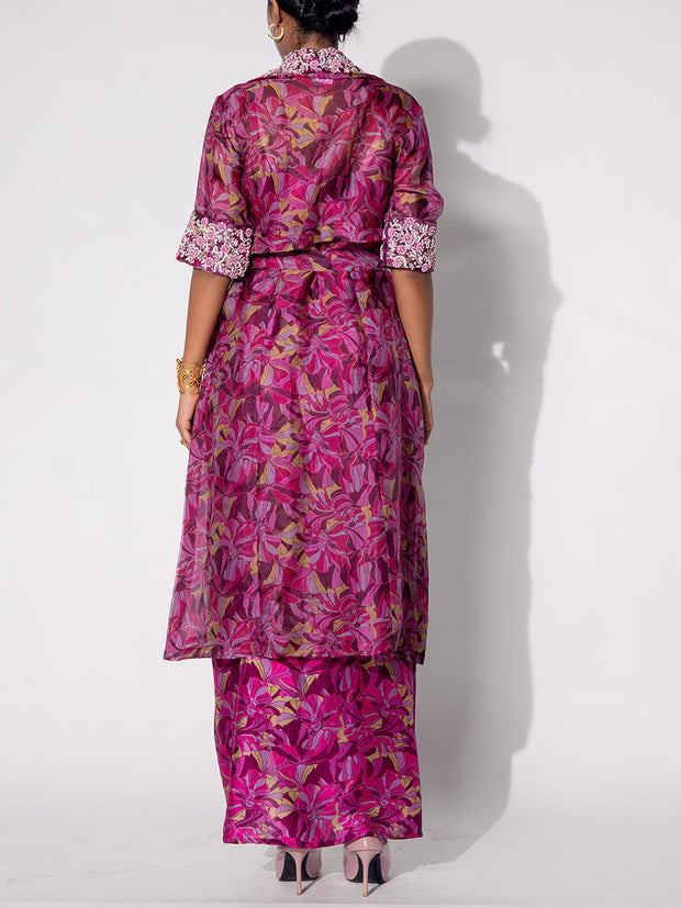 Wine Vasansi Silk Printed Dress