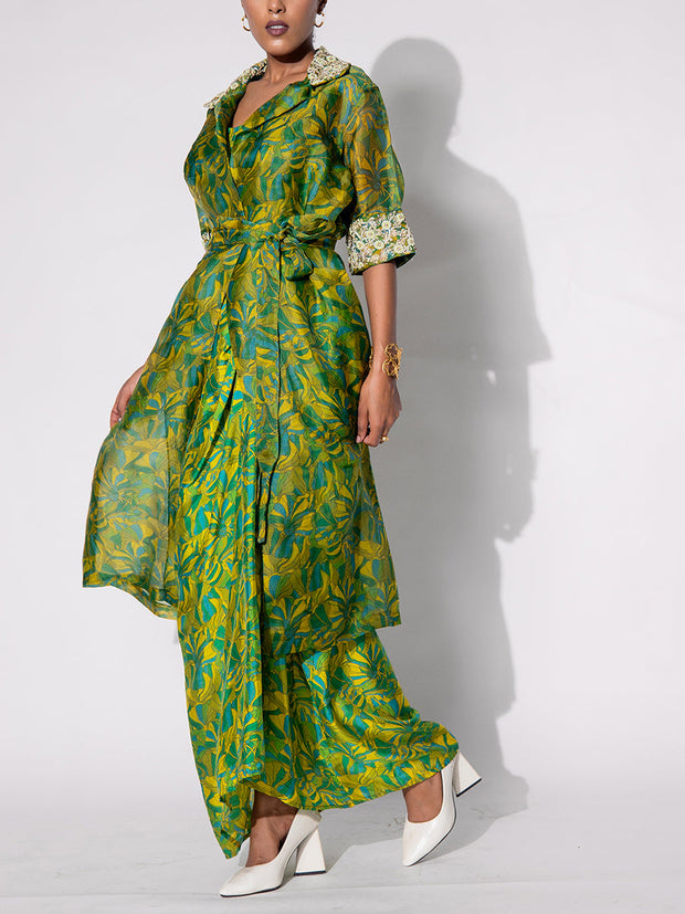 Green Vasansi Silk Printed Dresss