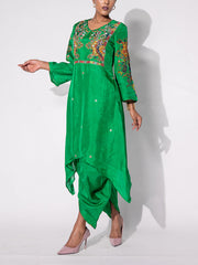 Green Vasansi Silk Printed Kurta and Pant Set