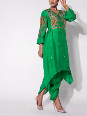 Green Vasansi Silk Printed Kurta and Pant Set