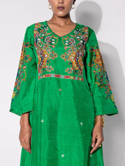 Green Vasansi Silk Printed Kurta and Pant Set