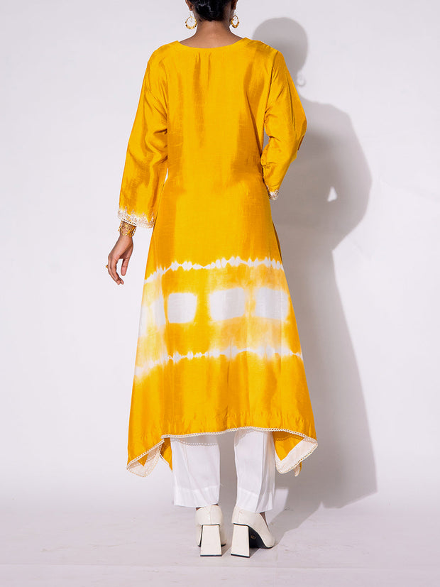 Mustard Silk Kurta and Pant Set