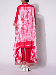 Fuchsia Pink Kurta & Palazzo Set with Cape