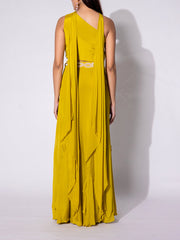 Mehendi Green One shoulder Top and Palazzo Set