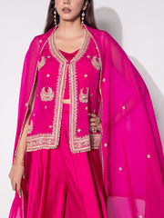 Rani Pink Embroidered Fusion Set
