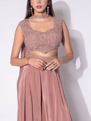 Light Peach Embroidered Fusion set