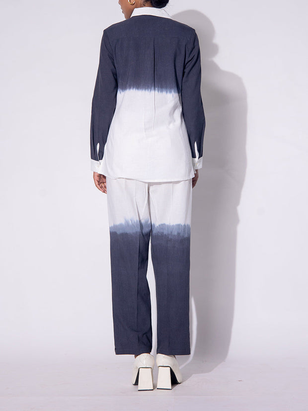 Black and White Embroidered Cotton  Co-ord Set