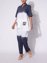 Black and White Embroidered Cotton  Co-ord Set