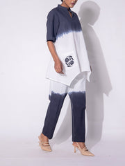 Black and White Embroidered Cotton  Co-ord Set