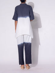 Black and White Embroidered Cotton  Co-ord Set