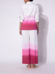White and Pink Ombre Cotton  Co-ord Set