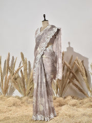 Grey Organza Saree