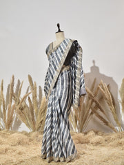 Grey Gota Patti Leheriya Saree