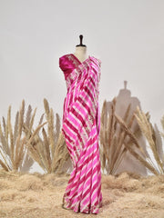 Pink Leheriya Saree