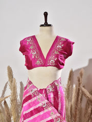 Pink Leheriya Saree