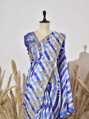 Blue Gota Patti Leheriya Saree