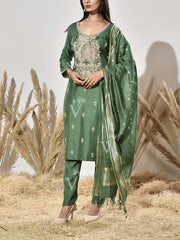 Green Embrodiered Suit Set