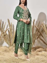 Green Embrodiered Suit Set