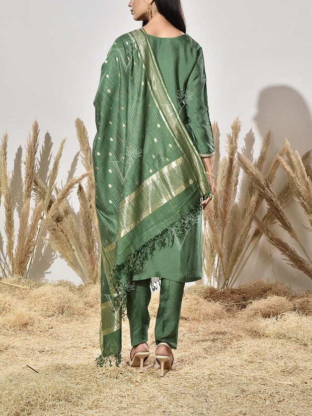 Green Embrodiered Suit Set