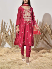 Pink Embroidered Suit Set