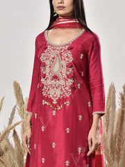 Pink Embroidered Suit Set