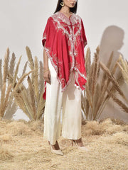 Pink Embroidered Jacket with Pant Set