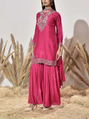 Pink Embroidered Suit Set