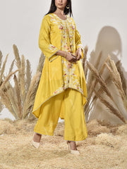 Yellow Embroidered Kurta and Pant Set