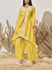 Yellow Embroidered Kurta and Pant Set