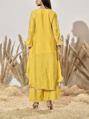 Yellow Embroidered Kurta and Pant Set