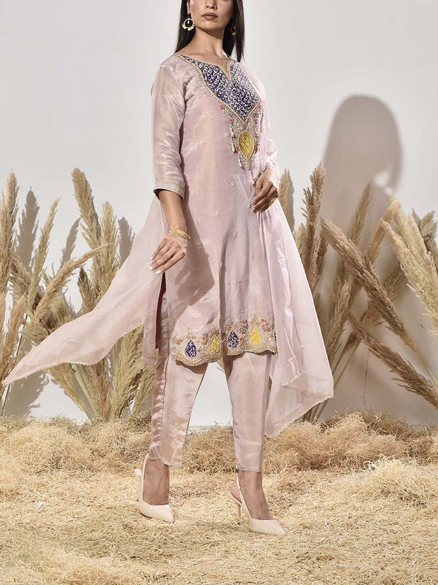 Lilac Embroidered Suit Set