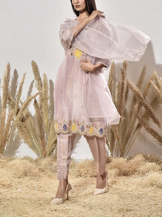 Lilac Embroidered Suit Set