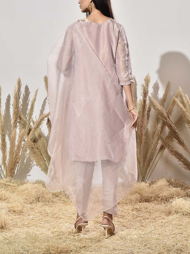 Lilac Embroidered Suit Set