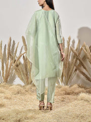 Aqua Green Embroidered Suit Set