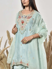 Blue Embroidered Suit Set