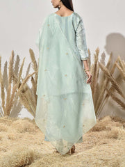 Blue Embroidered Suit Set