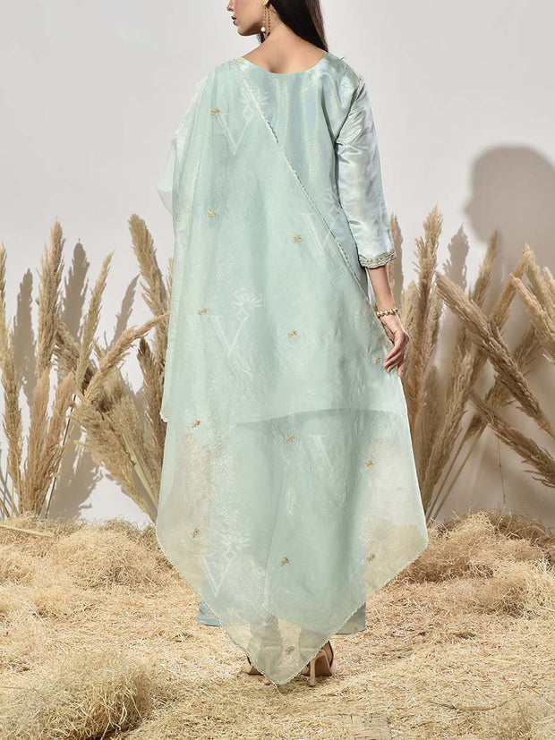 Blue Embroidered Suit Set