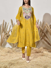 Yellow Embroidered Suit Set