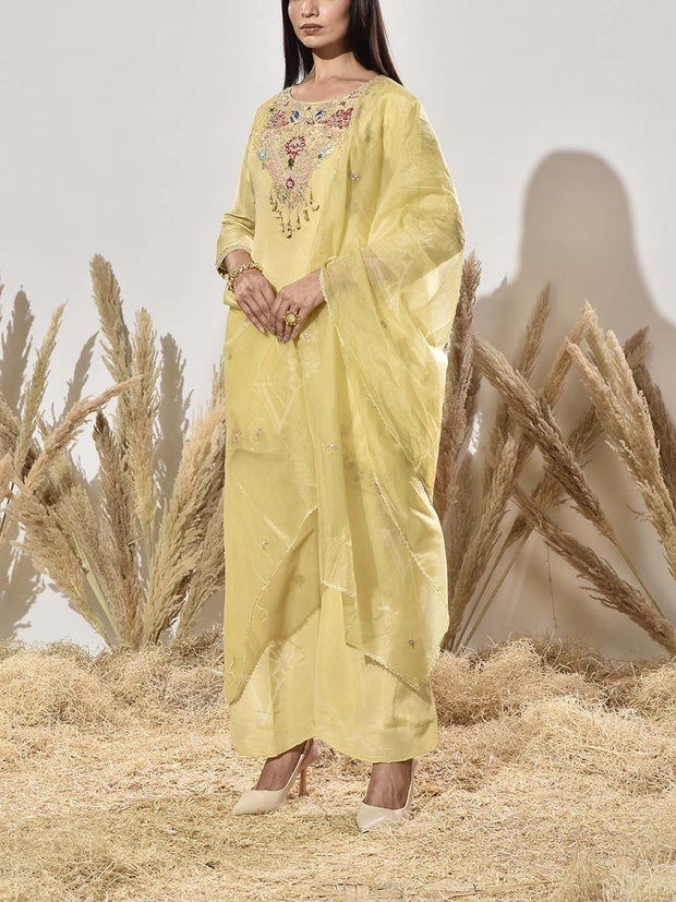 Yellow Embroidered Suit Set