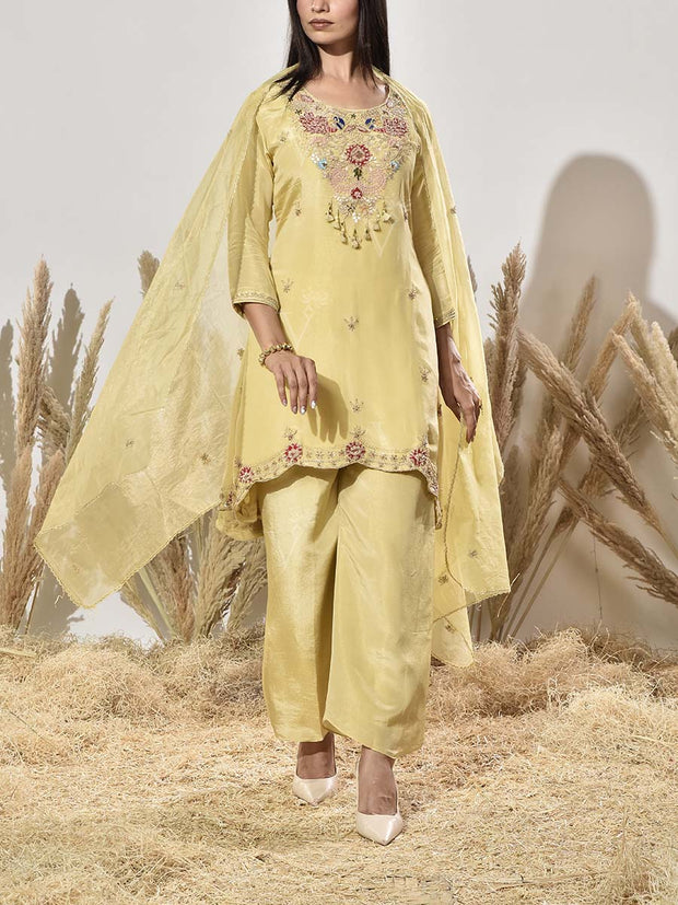 Yellow Embroidered Suit Set
