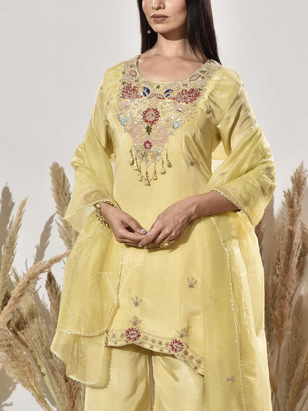 Yellow Embroidered Suit Set