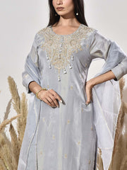 Blue Embroidered Suit Set