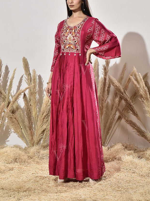 Pink Embroidered Gown