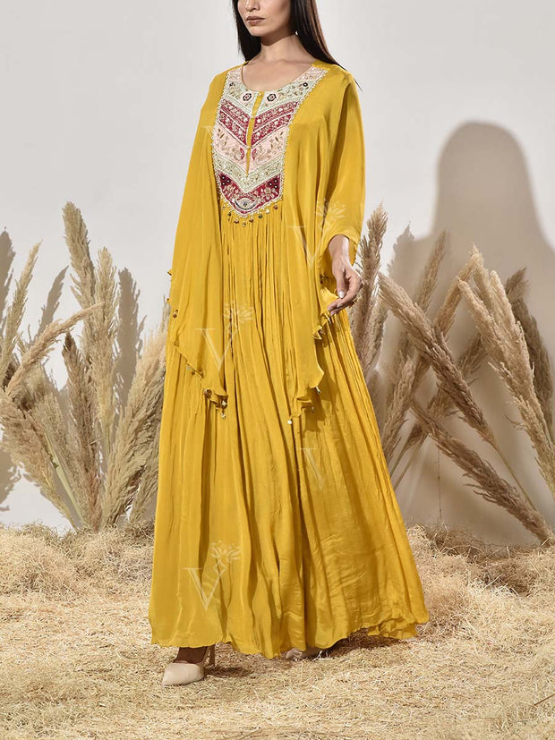 Yellow Embroidered Gown