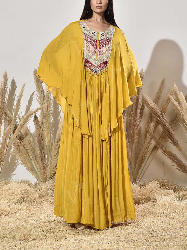 Yellow Embroidered Gown
