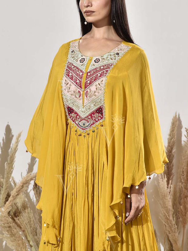 Yellow Embroidered Gown